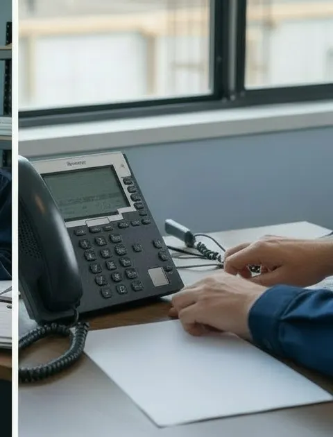 The office manager follows the one-page verification habit, calls the known number and ticks the line on a payment-change checklist.