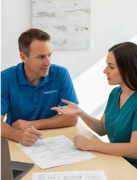 The specialist checks off each system as the office manager decides which roles can reach scheduling, billing and imaging.