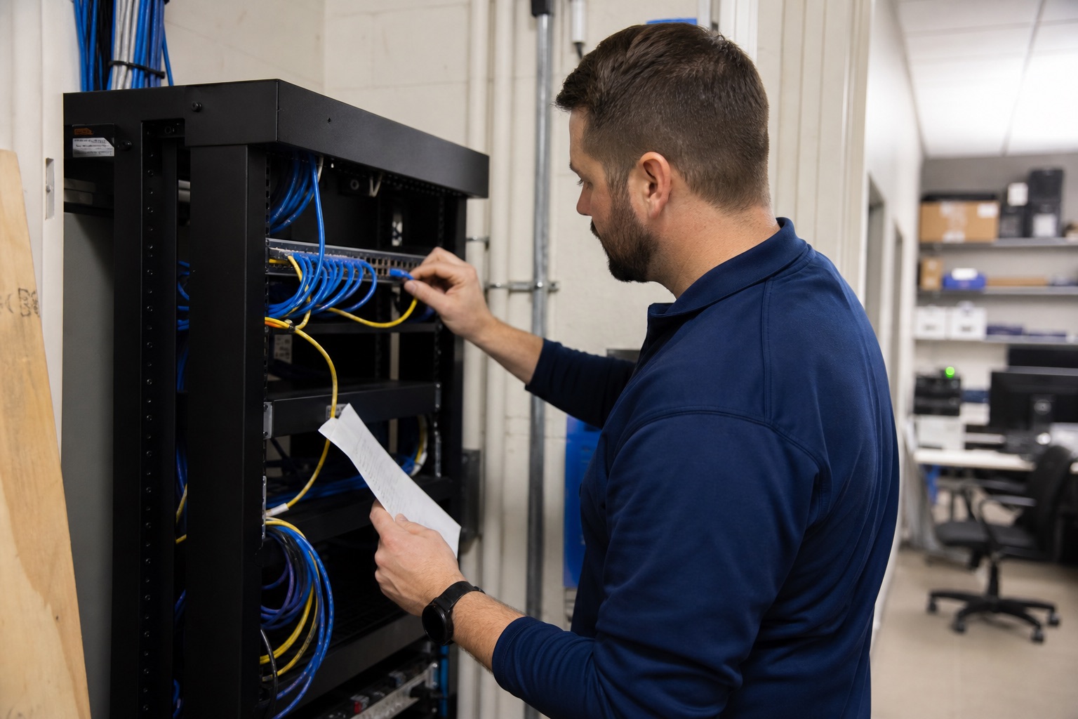 An IT professional maintaining a small office network